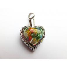 Danzetta Gedenk anhänger Asche Schmuck Herz Mille Fiori 7702 