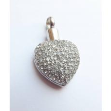 Danzetta Gedenkanhänger Asche Schmuckanhänger Herz mit Kristallen 7726