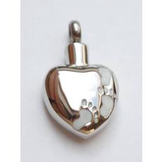 Danzetta Gedenkanhänger Asche Schmuckanhänger Herz Fußspuren 7747